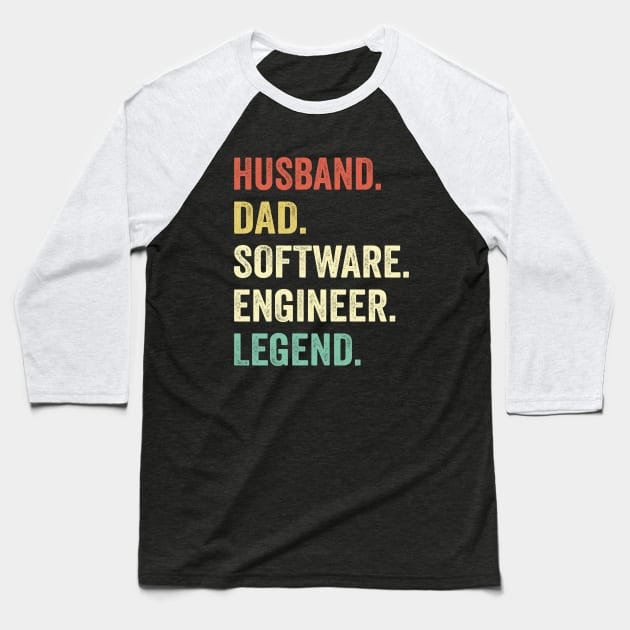 Husband Dad Software Engineer Baseball T-Shirt by Wakzs3Arts